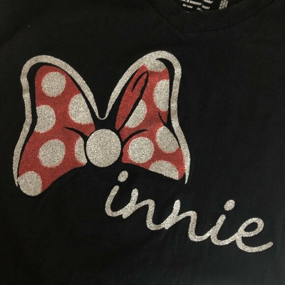 Disney Store S Women’s Tee Minnie Mouse Glitter - Picture 3 of 5